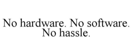 NO HARDWARE. NO SOFTWARE. NO HASSLE. trademark