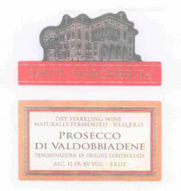 PROSECCO DI VALDOBBIADENE SANTA MARGHERITA DRY SPARKLING WINE NATURALLY FERMENTED - V.S.Q.P.R.D. ALC. 11.5% BY VOL. - BRUT trademark