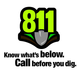 811 KNOW WHAT'S BELOW. CALL BEFORE YOU DIG. trademark