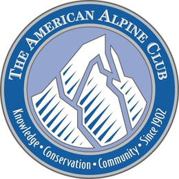 THE AMERICAN ALPINE CLUB KNOWLEDGE CONSERVATION COMMUNITY SINCE 1902 trademark