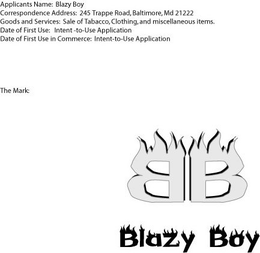 BB BLAZY BOY trademark