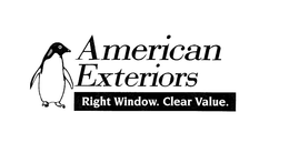 AMERICAN EXTERIORS RIGHT WINDOW. CLEAR VALUE. trademark