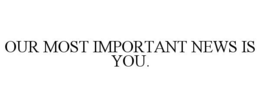 OUR MOST IMPORTANT NEWS IS YOU. trademark
