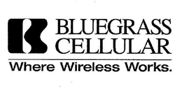 B BLUEGRASS CELLULAR WHERE WIRELESS WORKS. trademark