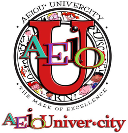 AEIOU · AEIOU· UNIVERCITY · THE MARK OF EXCELLENCE · AEIOUNIVER·CITY trademark