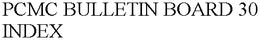 PCMC BULLETIN BOARD 30 INDEX trademark