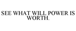 SEE WHAT WILL POWER IS WORTH. trademark