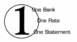 1 ONE BANK ONE RATE ONE STATEMENT trademark
