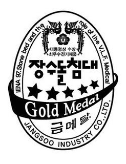 GOLD MEDAL IENA 97.STONE BED AND THE ROLE OF THE V.L.F. MEDICAL JANGSOO INDUSTRY CO. LTD. trademark