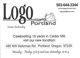LOGO PORTLAND CUSTOM EMBROIDERY trademark
