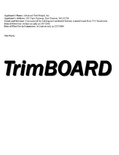 TRIMBOARD trademark