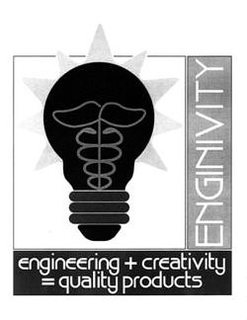 ENGINIVITY ENGINEERING + CREATIVITY = QUALITY PRODUCTS trademark