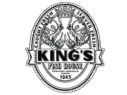 CAUGHT FRESH SERVED FRESH KING'S FISH HOUSE SERVING AMERICA SINCE 1945 trademark
