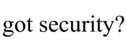 GOT SECURITY? trademark