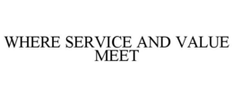 WHERE SERVICE AND VALUE MEET trademark
