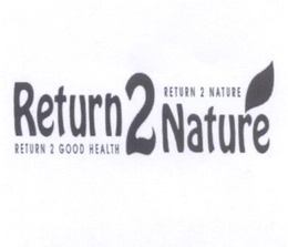 RETURN 2 NATURE RETURN 2 GOOD HEALTH trademark