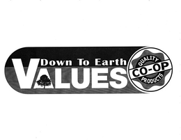 DOWN TO EARTH VALUES CO-OP QUALITY PRODUCTS trademark