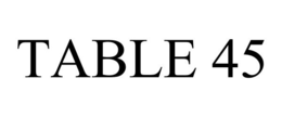 TABLE 45 trademark