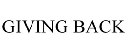 GIVING BACK trademark
