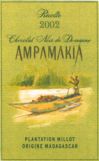 RÉCOLTE 2002 CHOCOLAT NOIR DE DOMAINE AMPAMAKIA PLANTATION MILLOT ORIGINE MADAGASCAR trademark