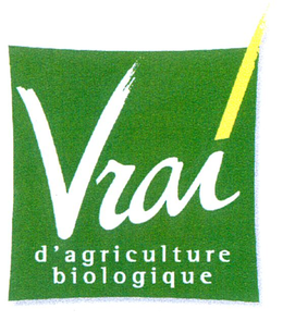 VRAI D'AGRICULTURE BIOLOGIQUE trademark