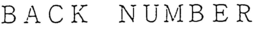 BACK NUMBER trademark