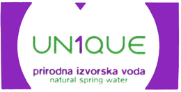 UN1QUE PRIRODNA IZVORSKA VODA NATURAL SPRING WATER trademark