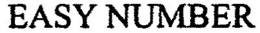 EASY NUMBER trademark