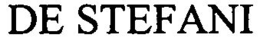 DE STEFANI trademark