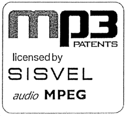 MP3 PATENTS LICENSED BY SISVEL AUDIO MPEG trademark