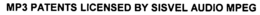 MP3 PATENTS LICENSED BY SISVEL AUDIO MPEG trademark