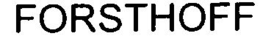 FORSTHOFF trademark