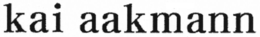 KAI AAKMANN trademark