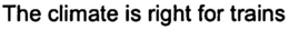 THE CLIMATE IS RIGHT FOR TRAINS trademark