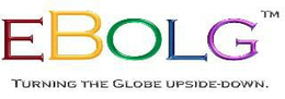 EBOLG TURNING THE GLOBE UPSIDE-DOWN. trademark