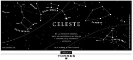 CELESTE. EN LAS NOCHES DE VENDIMIA ESTAS SON LAS ESTRELLAS QUE VIGILAN Y CONTEMPLAN EL NACIMIENTO DE CELESTE. LAT. 41, 54° NORTE LONG. 4, 14° OESTE. SELECCIÓN DE TORRES. trademark