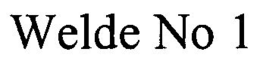 WELDE NO 1 trademark