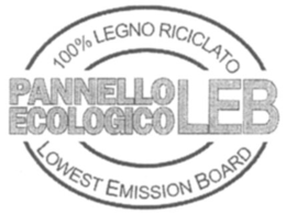 PANELLO EOLOGICO LEB 100% LEGNO RICICLATO LOWEST EMISSION BOARD trademark