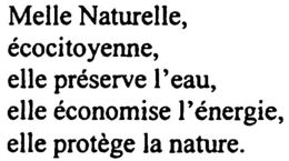 MELLE NATURELLE, ÉCOCITOYENNE, ELLE PRÉSERVE L'EAU, ELLE ÉCONOMISE L'ÉNERGIE, ELLE PROTÈGE LA NATURE. trademark