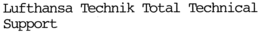 LUFTHANSA TECHNIK TOTAL TECHNICAL SUPPORT trademark