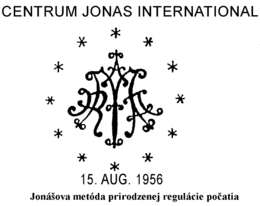 CENTRUM JONAS INTERNATIONAL 15. AUG. 1956 JONÁSOVA METÓDA PRIRODZENEJ REGULÁCIE POCATIA trademark