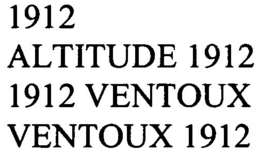 1912 ALTITUDE 1912 1912 VENTOUX VENTOUX 1912 trademark