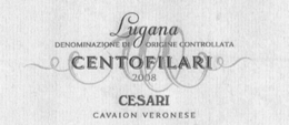 LUGANA DENOMINAZIONE DI ORIGINE CONTROLLATA CENTOFILARI 2008 CESARI CAVAION VERONESE trademark