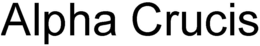 ALPHA CRUCIS trademark