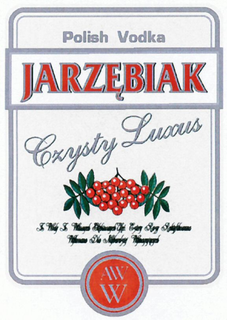 POLISH VODKA JARZEBIAK CZYSTY LUXUS Z WODY Z WLASNYCH GLEBINOWYCH UJEC. CZTERY RAZY REKTYFIKOWANA WYKONANA DLA NAJBARDZIEJ WYMAGAJACYCH AW W trademark