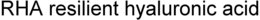RHA RESILIENT HYALURONIC ACID trademark