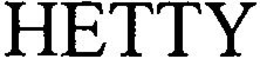HETTY trademark