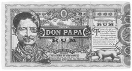 DON PAPA RUM BHRC BLEEDING HEART RUM COMPANY SMALL BATCH RUM MT. KANLAON AGED IN OAK DISTILLED BY BLEEDINGHEART RUM CO THE SPIRIT OF DON PAPA LIVE ON IN US ALL AUTHENTICATION 40% ALC/VOL 70CL PHILIPPINES MOUNT KANLAON RUM THIS RUM IS FIRST AGED FOR OVER 7 YEARS IN OAK BARRELS IN THE FOOTHILLS OF MOUNT KANLAON BEFORE BEING BLENDED TO PERFECTION. WITH A RICH SMOOTH TASTE AND JUST A TOUCH OF VANILLA, DON PAPA IS JUST PERFECT STRAIGHT, ON THE ROCKS OR IN YOUR FAVOURITE COCKTAIL DON PAPA trademark