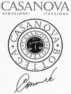 BOTTEGA · CASANOVA · BOTTEGA · CASANOVA · SEDUZIONE · · PASSIONE CASANOVA trademark