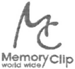 MC MEMORY CLIP WORLD WIDE trademark